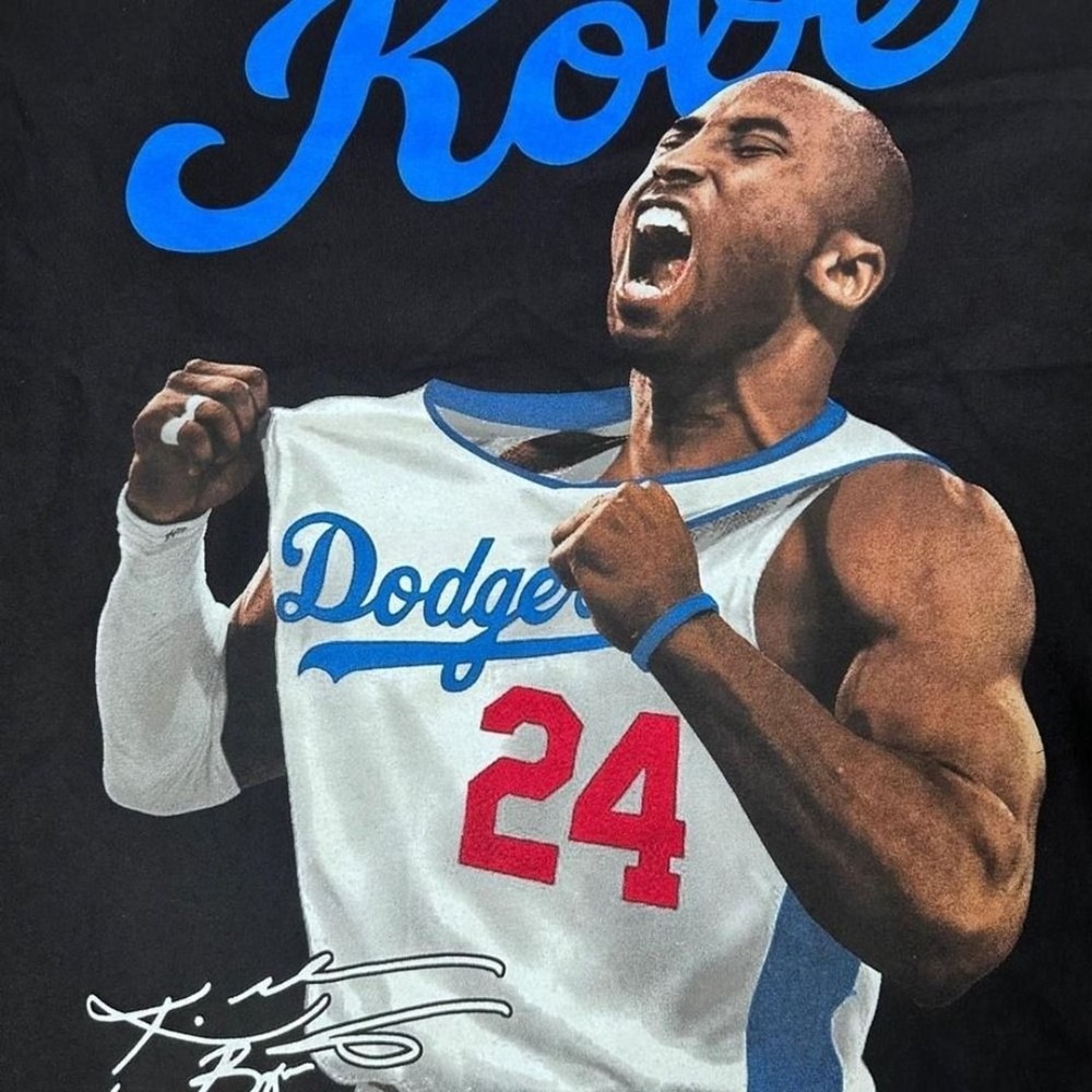 Kobe Bryant Los Angeles Dodgers T-Shirt Black XL Mamba Dodgers Jersey Tee